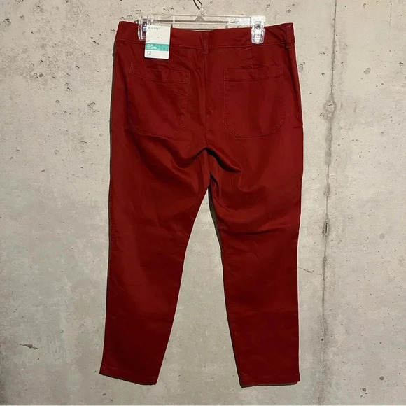 NWT Old Navy Women's Pixie Ankle Length Chino Pants Sz 12 Fall Orange - Picture 4 of 10